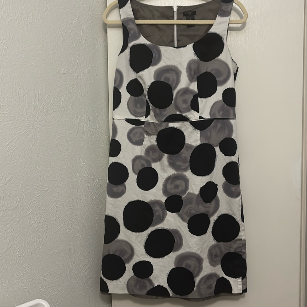Ann Taylor Black and Gray Polka Dot Dress